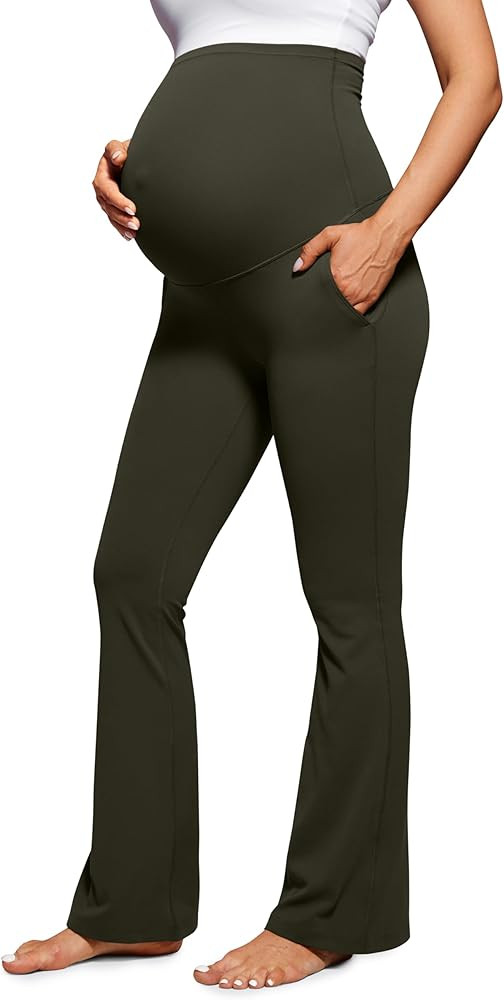 CRZ YOGA Women Butterluxe Maternity Flare Leggings with Pockets 31" - Workout Active Yoga Pregnan... | Amazon (US)