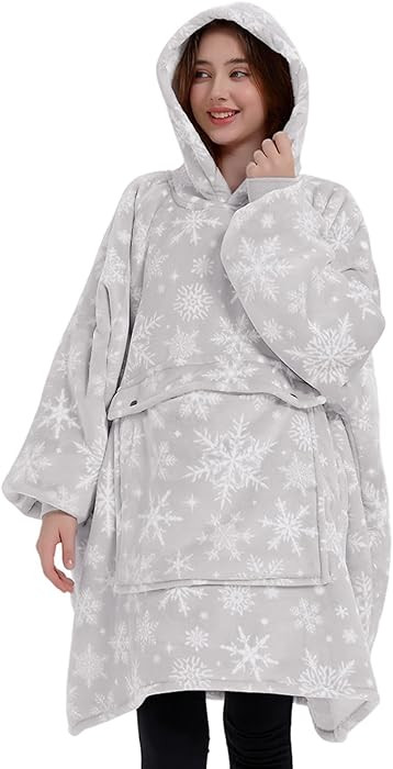KFUBUO Wearable Blanket Hoodie for Adults Sherpa All Patterns Oversized Sweatshirt Blanket with P... | Amazon (US)