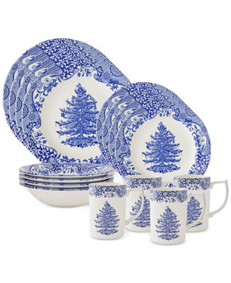 Spode Blue Italian Christmas 16 Pc. Dinnerware Set, Service for 4 - Macy's | Macy's