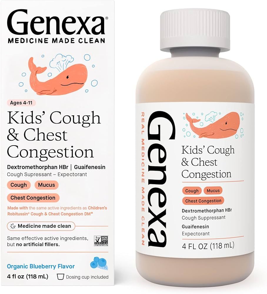 Genexa Kids' Cough & Chest Congestion Medicine | Multi-Symptom Children's Cough Suppressant & Exp... | Amazon (US)
