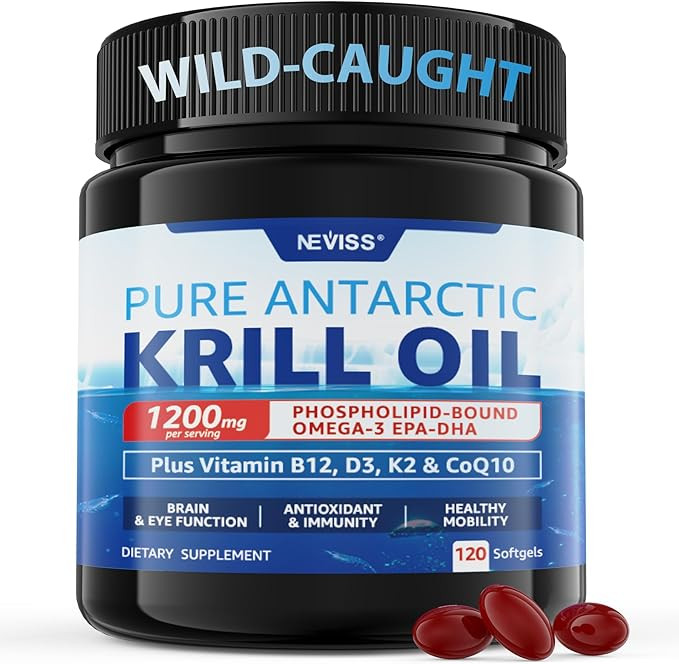 Antarctic Krill Oil 1200 mg Omega 3 Supplement, Omega 3 Krill Oil Softgels w/EPA, DHA, Astaxanthi... | Amazon (US)