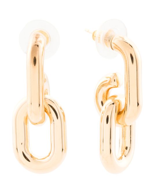 Made In Italy 14k Gold Interlock Chain Earrings | TJ Maxx