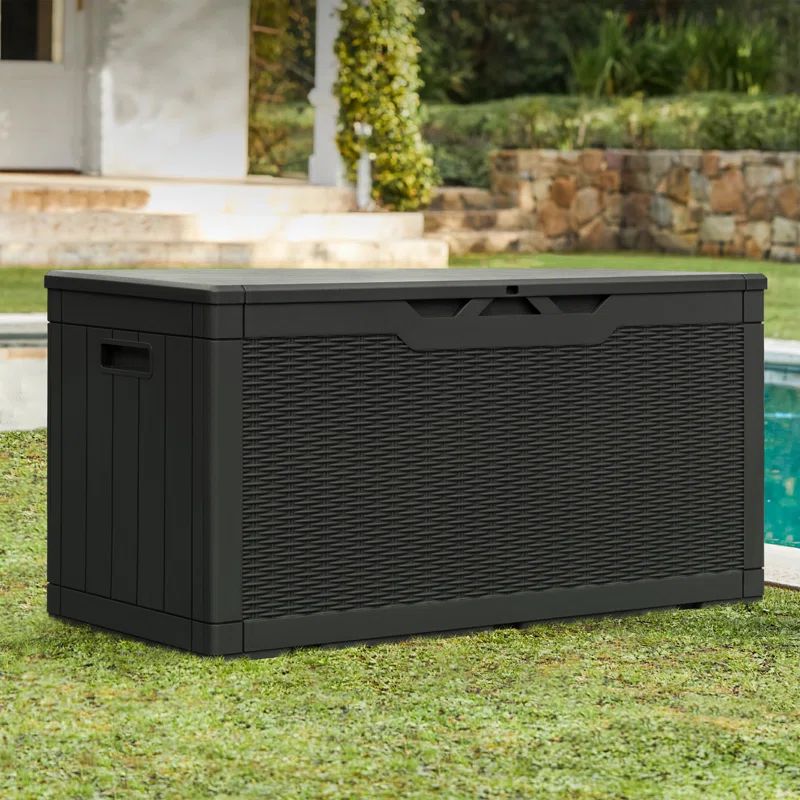 Furmax 100 Gallons Plastic Lockable Deck Box | Wayfair North America