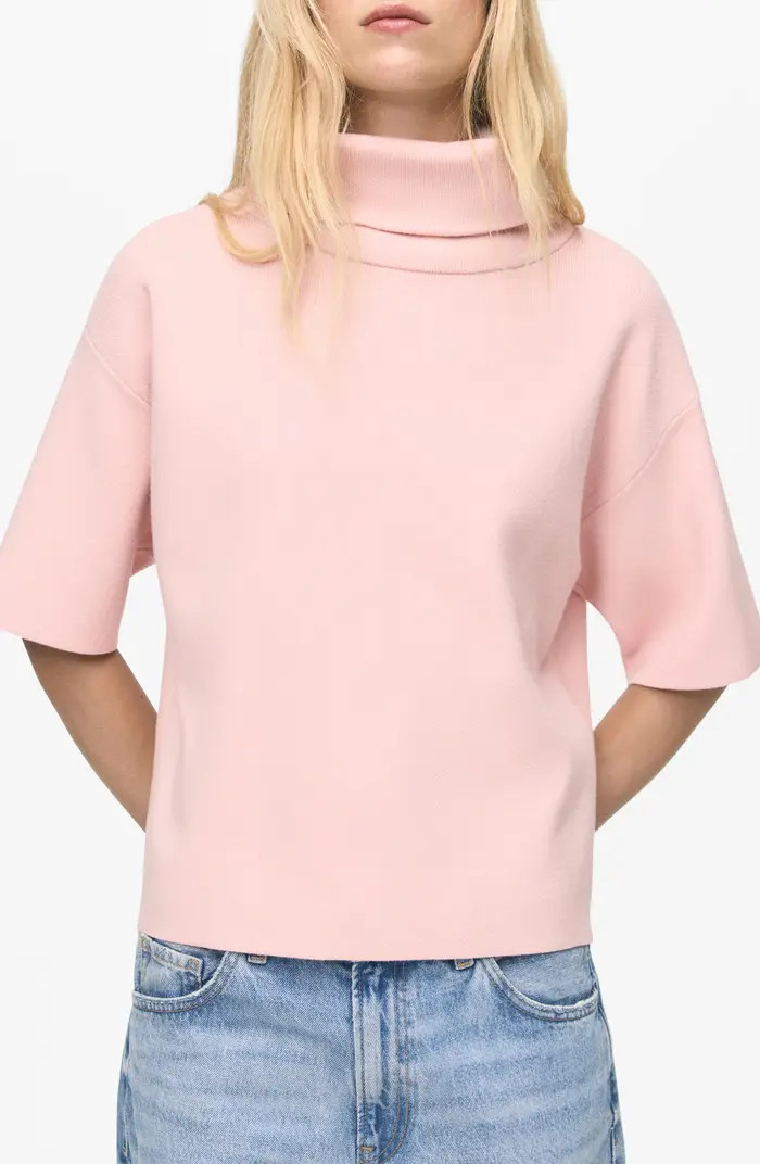 MANGO Short Sleeve Turtleneck Sweater | Nordstrom | Nordstrom