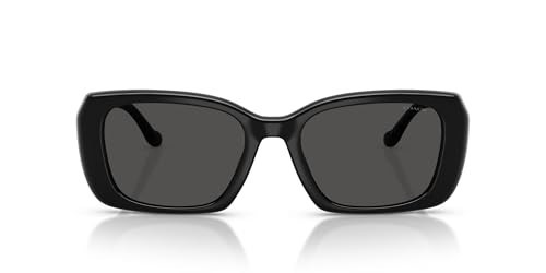 COACH Women's HC8435U Universal Fit Square Sunglasses, Black/Grey Solid, 54 mm | Amazon (US)