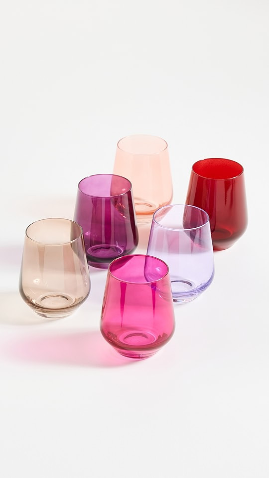 Estelle Colored Glass Stemless Set of 6 | SHOPBOP | Shopbop