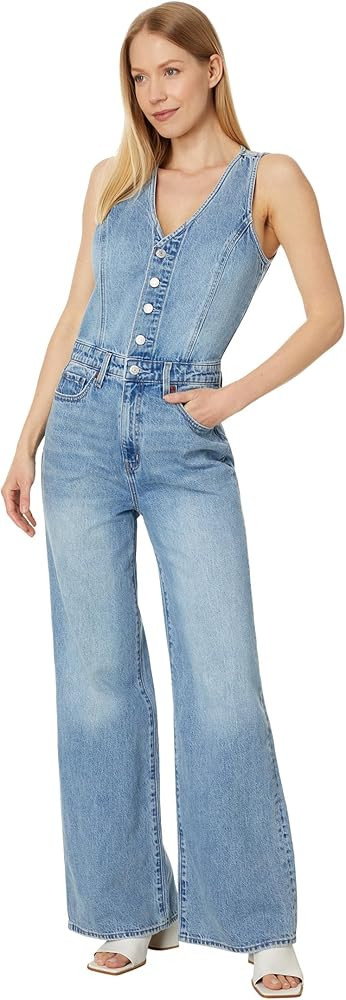 LEVI'S womens Denim Vest Wideleg JumpsuitDress | Amazon (US)