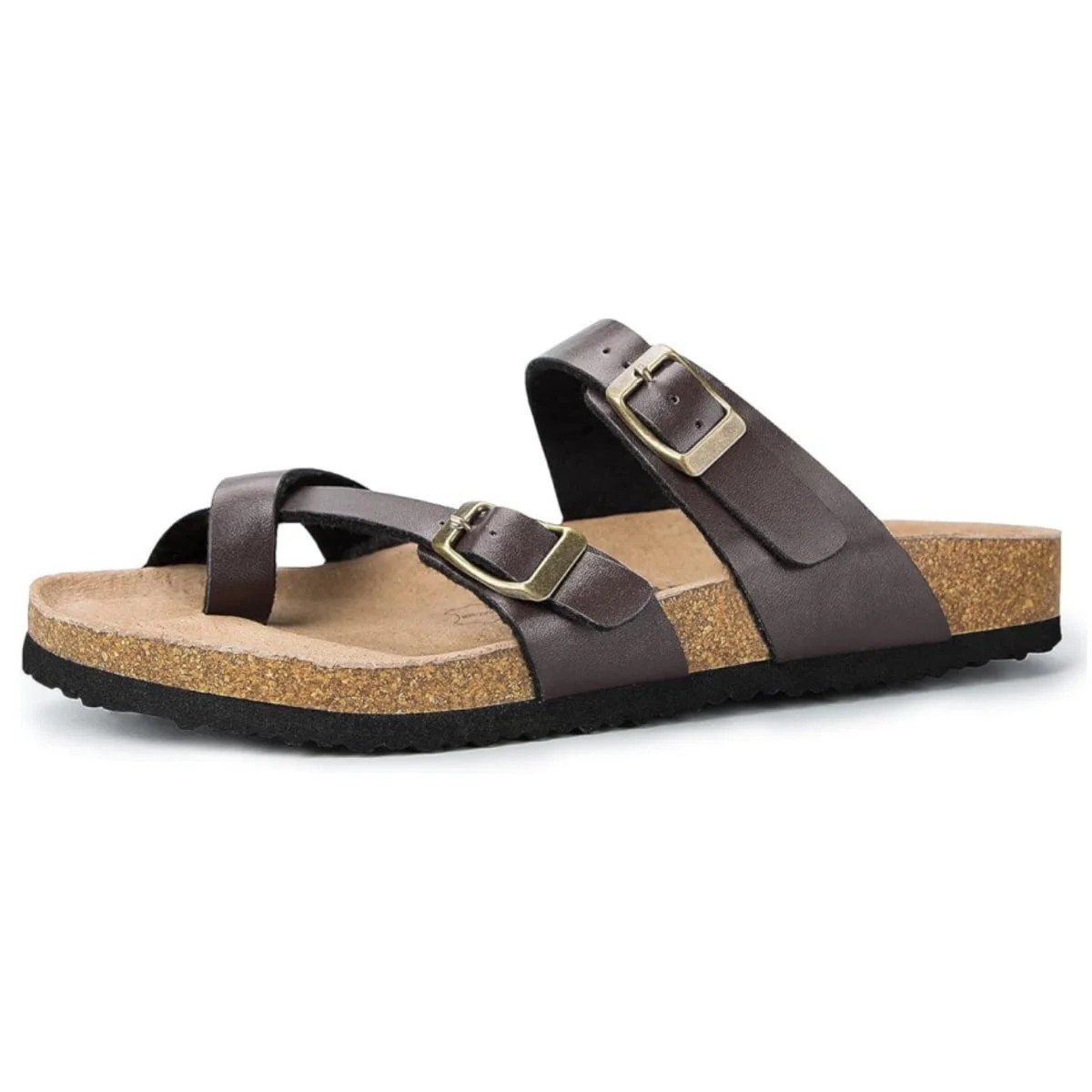 Bocca Women Adjustable Slide Sandals Deep Brown Summer Flip-Flops Ring Open Toe 9M | Walmart (US)