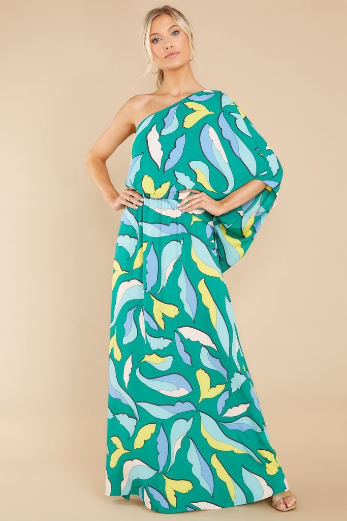 Beautifully Bold Green Multi Print Maxi Dress | Red Dress 