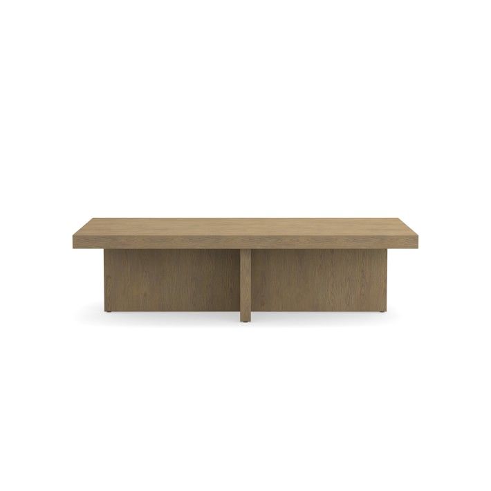 Oak Plank Rectangular Coffee Table, 63", Weathered Oak, Brown | Williams-Sonoma