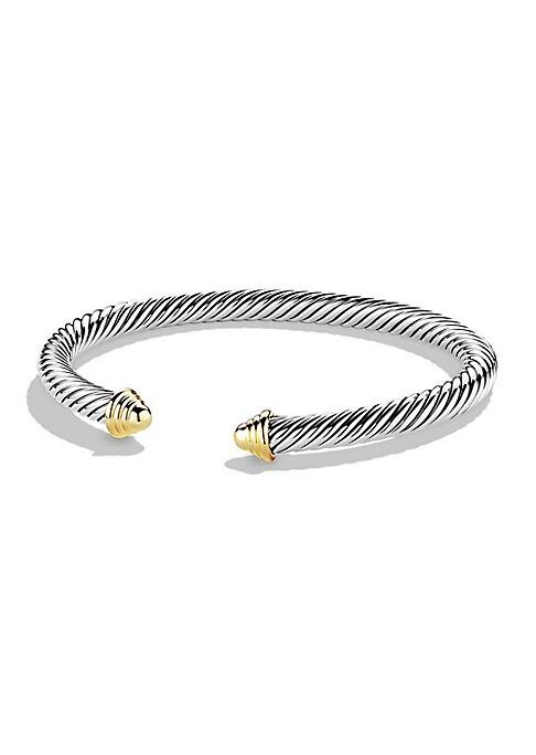 David Yurman Women's Cable Classics Bracelet with 14K Yellow Gold - Silver Gold - Size Small | Saks Fifth Avenue