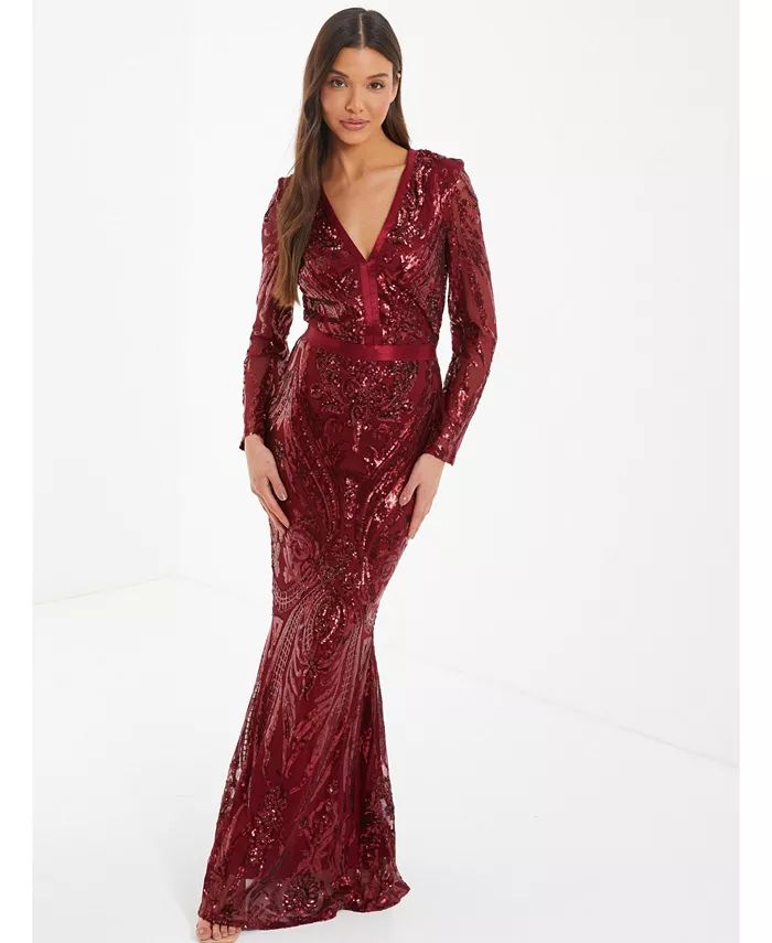 QUIZ Women's Sequin Evening Dress - Macy's | Macy's