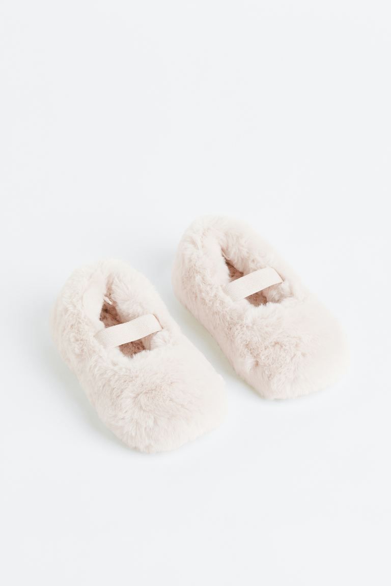 Fluffy Ballet-style Slippers - Natural white - Kids | H&M US | H&M (US)