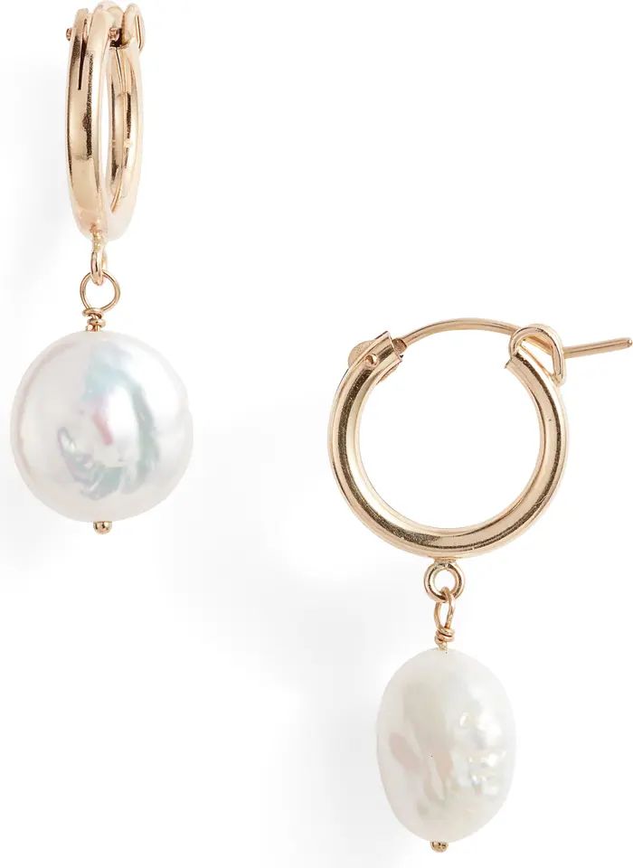 Nashelle Lucia Cultured Pearl Huggie Earrings | Nordstrom | Nordstrom