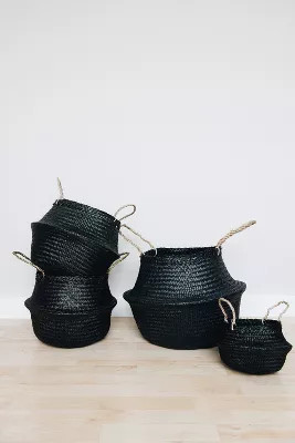 Roan Iris Coal Belly Basket | Anthropologie (US)