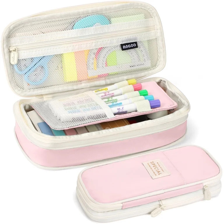 Cute Canvas Pencil Cases, Zipper Pencil Pouch Big Capacity Special Pencil Cases Storage Bag pink | Walmart (US)