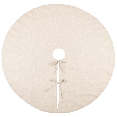Saro Lifestyle Natural Linen Blend Holiday Christmas Tree Skirt | Target