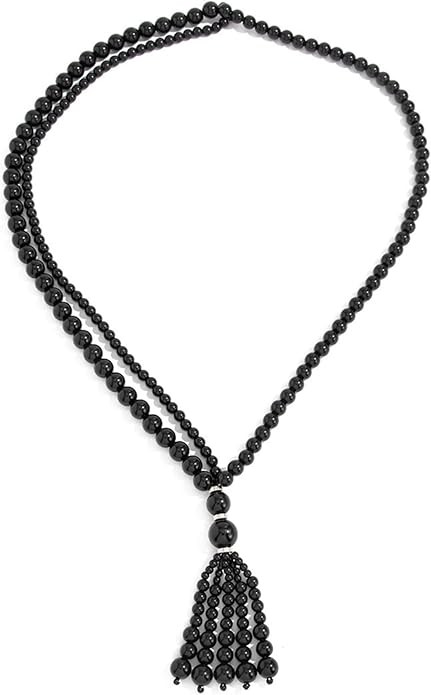 Chunky Beaded Necklace for Women Acrylic Round Beaded Pearl Chain Tassel Necklace Chunky Layered ... | Amazon (US)
