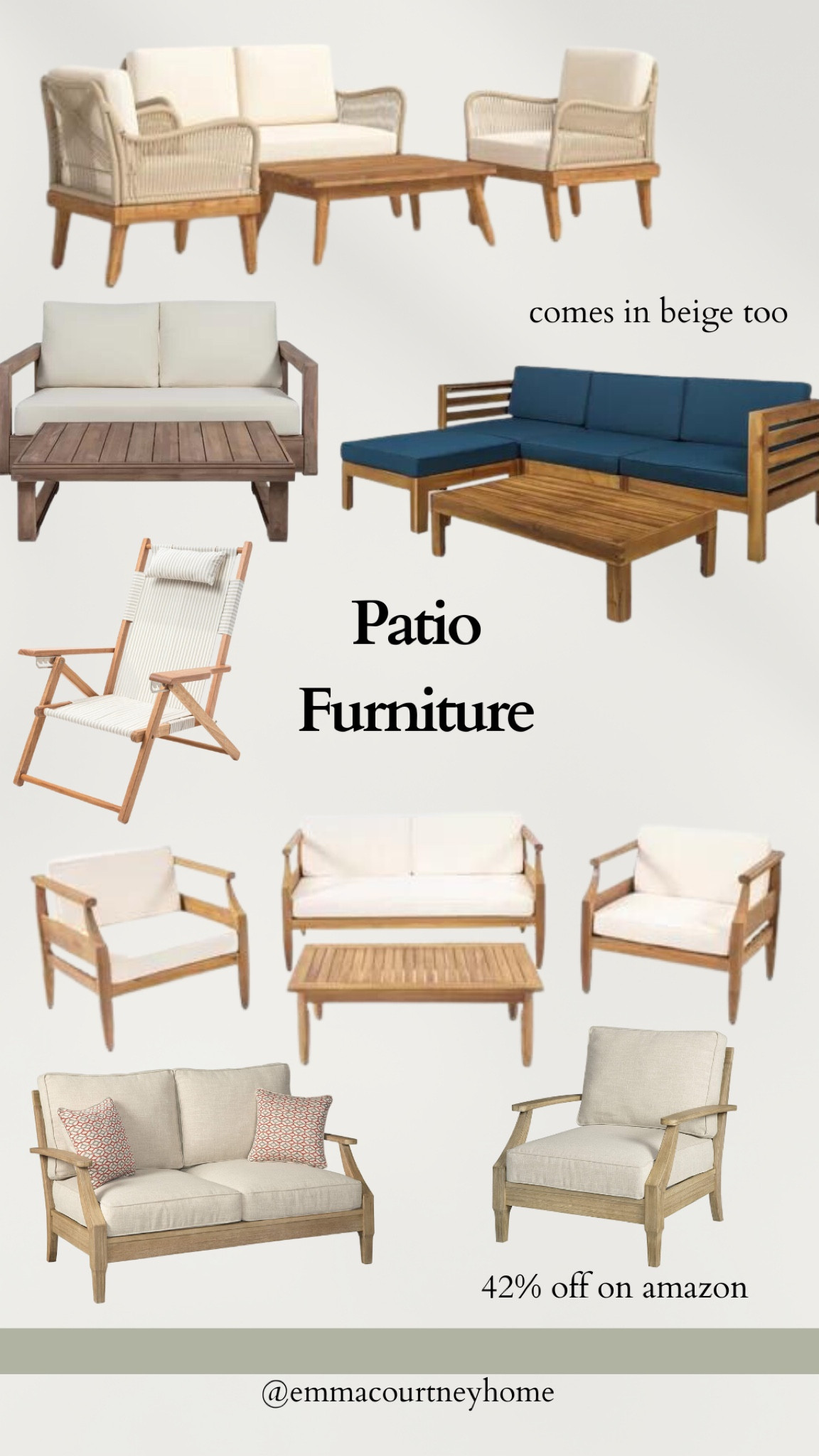 Patio furniture picks to enjoy this season. The amazon one at the bottom is on sale right now. It’s a classic/timeless style! Also a few picks from amazon and lulu & Georgia too 

#LTKsalealert #LTKSeasonal #LTKhome