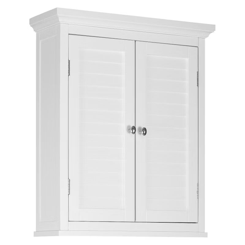 Slone 2 Door Shuttered Wall Cabinet - White - Elegant Home Fashion | Target