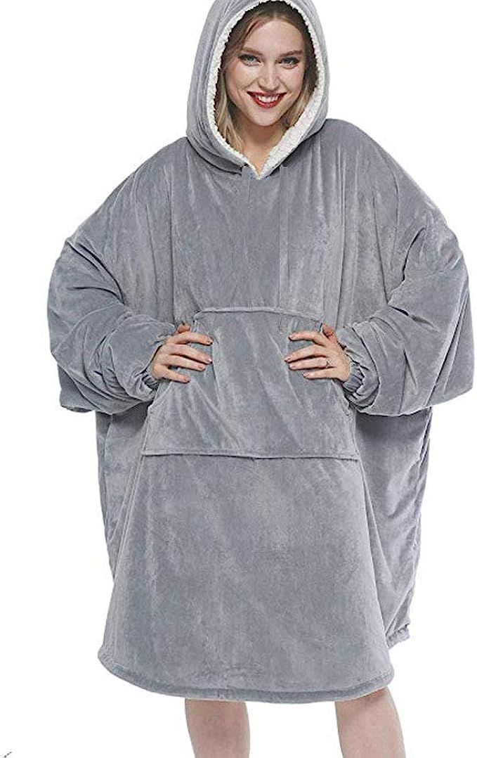 Oversized Hoodie Sweatshirt Blanket Super Soft Warm Comfortable Blanket Hoodie, One Size Fits All... | Amazon (UK)