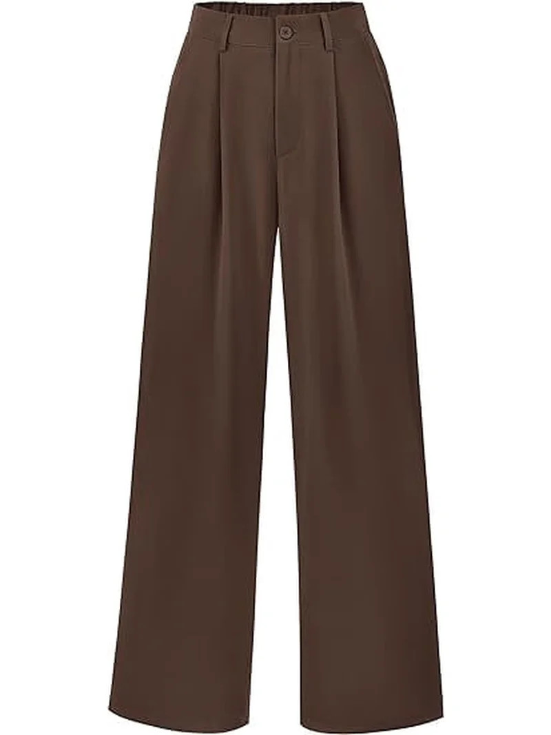 PRETTYGARDEN Women's Wide Leg Suit Pants Loose Fit High Elastic Waisted Business Casual Long Trou... | Walmart (US)