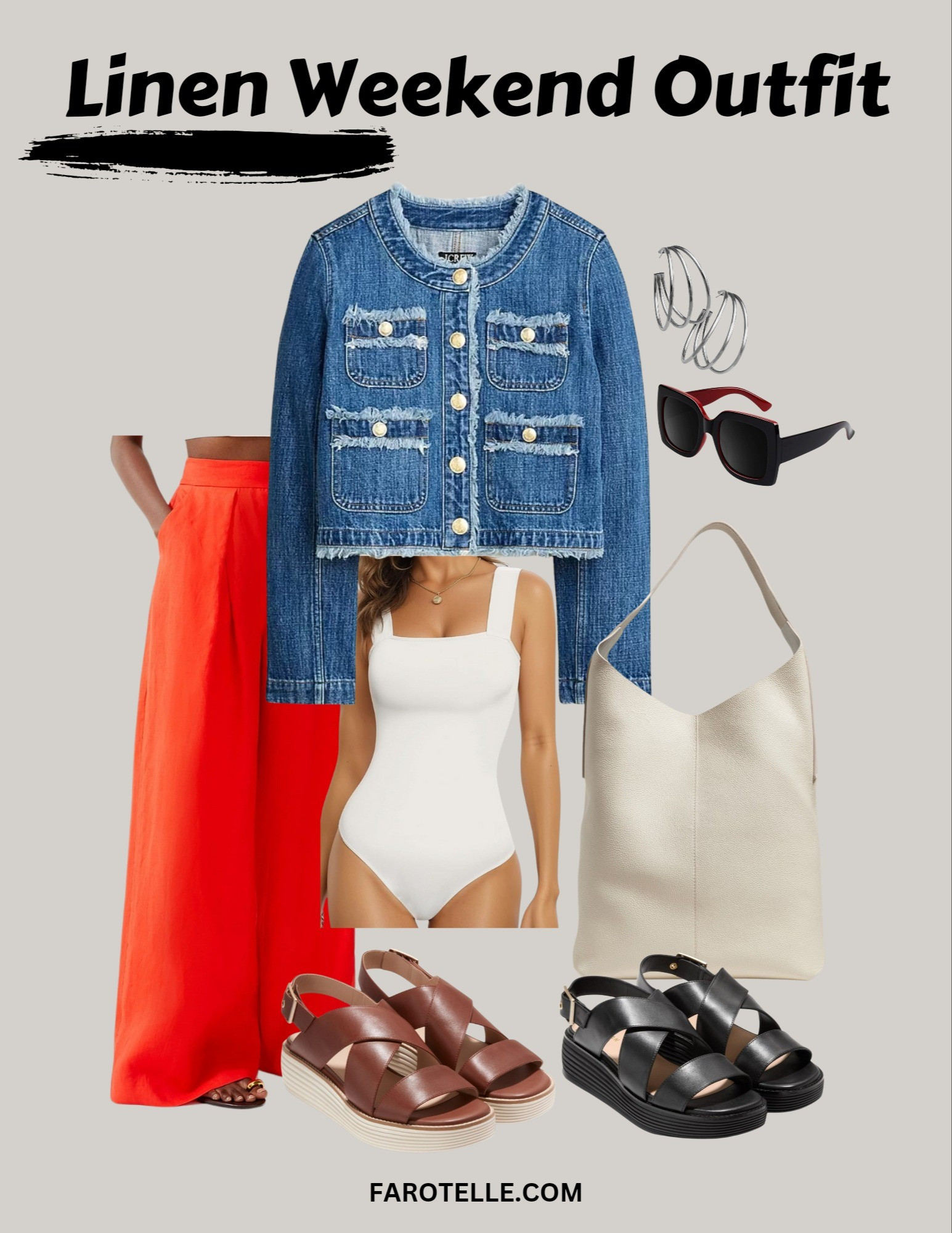 Denim with bold linen pants? Why not! Shop this chic casual linen look to jazz up your Summertime outings ❤️ Linen pants, linen outfits, denim jacket, lady jacket, platform sandals

#LTKover40 #LTKsalealert #LTKstyletip