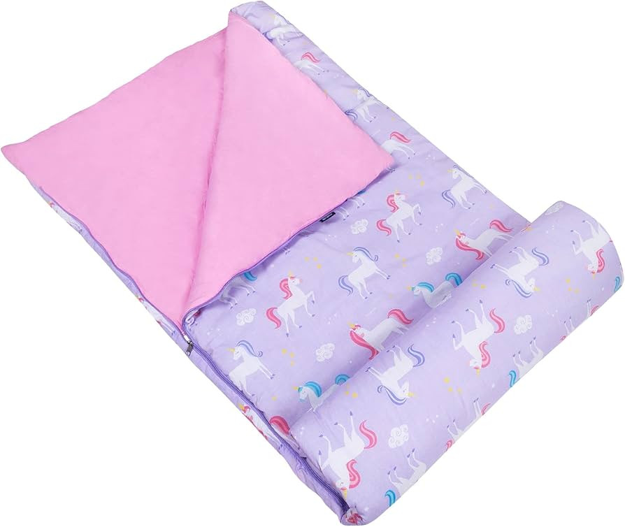 Wildkin Kids Sleeping Bags for Boys and Girls, Measures 57 x 30 x 1.5 Inches, Cotton Blend Materi... | Amazon (US)