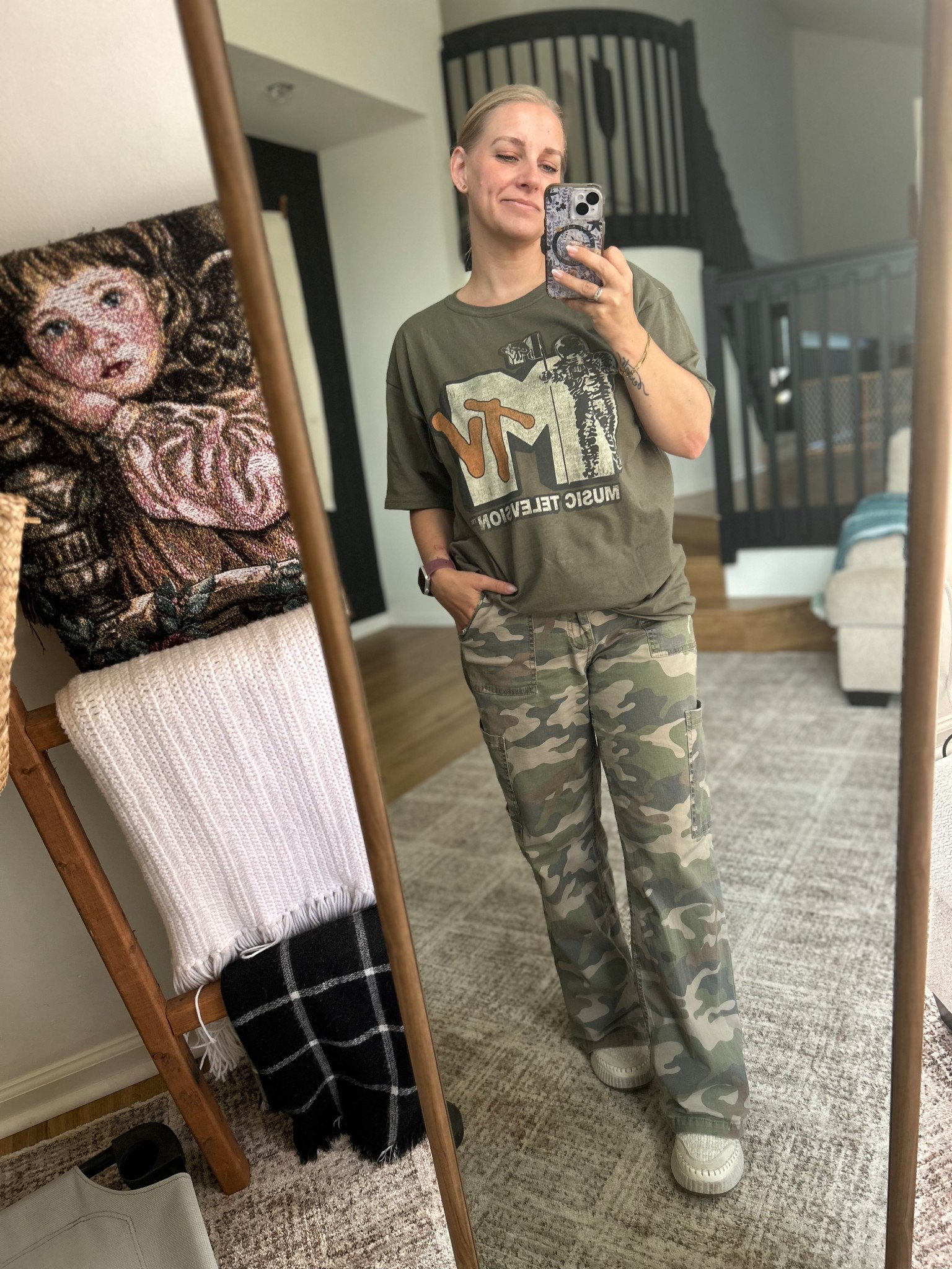 Camo is calling along with old school MTV. 

#MichaelsFinds #WalmartFinds #TargetFinds 

#LTKStyleTip #LTKOver40 #LTKFindsUnder50