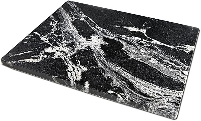 Soulscrafts Black Marble Pastry Cheese and Cutting Board with White Vein Slab 16x12x0.5 Inch | Amazon (US)