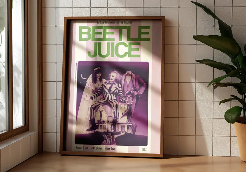 Beetlejuice Striped Movie Poster Minimalistic Digital File | Etsy (US)
