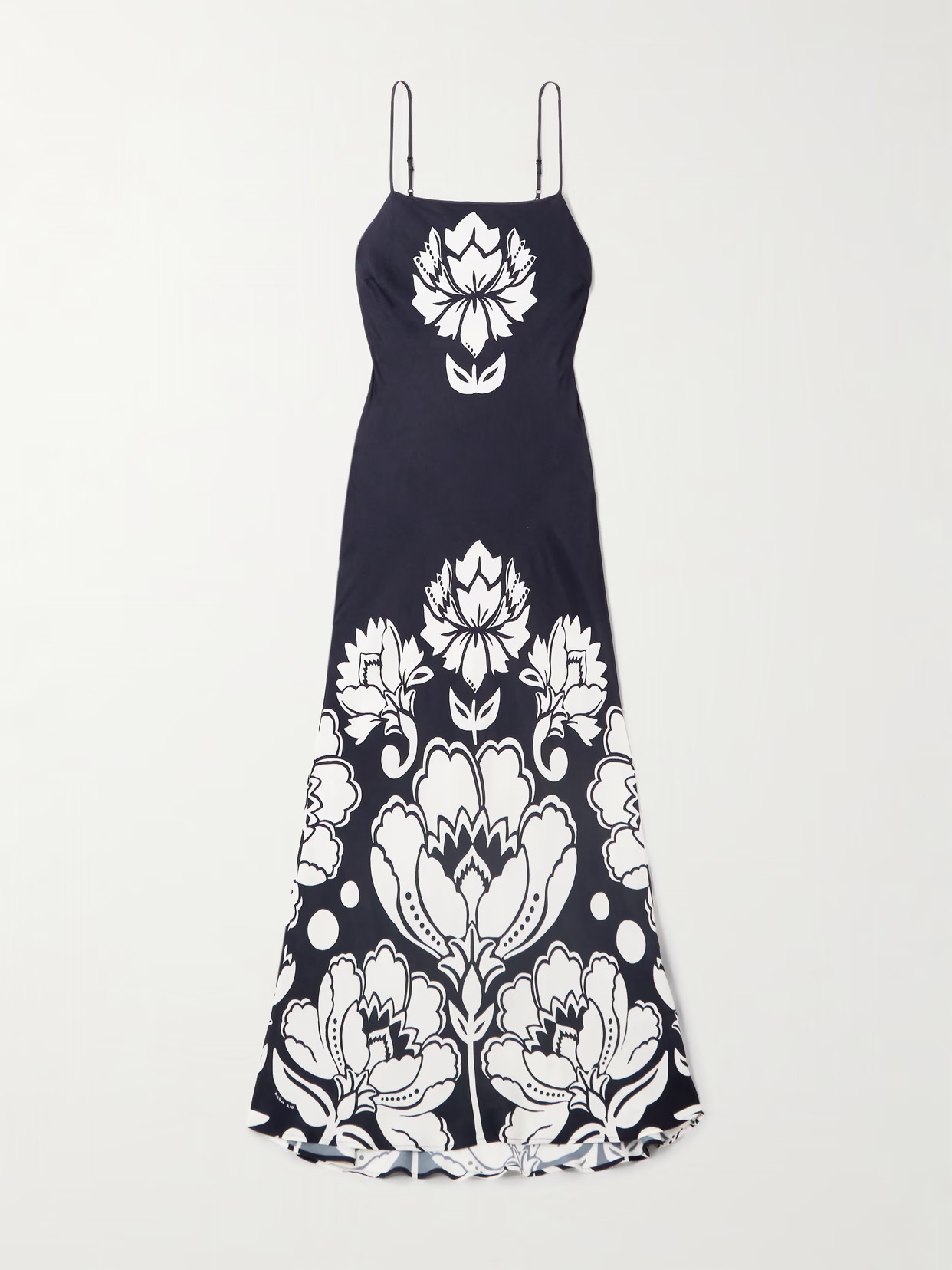 Farm Rio - Floral-print Satin Maxi Dress - Black | NET-A-PORTER (UK & EU)