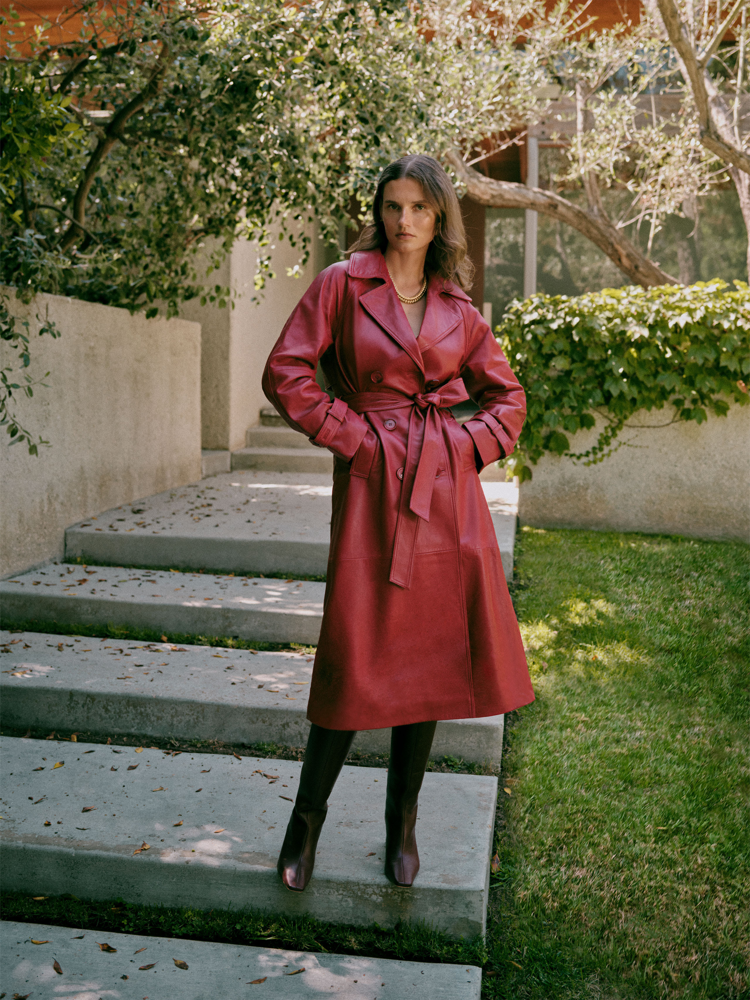 Veda Ashland Leather Trench | Reformation (Global)