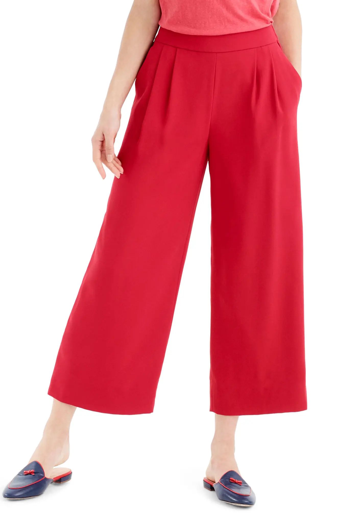 J.Crew Wide Leg Crop Pants | Nordstrom