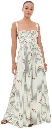 AGUA BENDITA Women's Ameli Basket Embroidered Maxi Dress | Amazon (US)