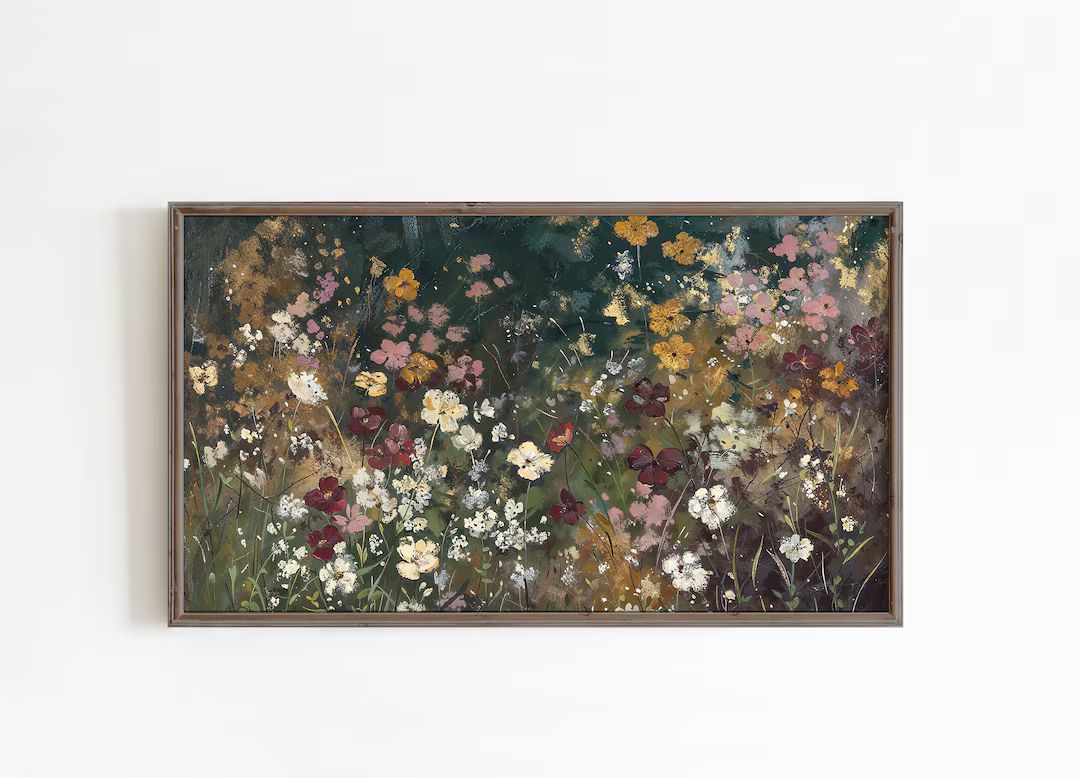 Autumn Frame Tv Art wildflowers, Fall floral | Etsy (US)