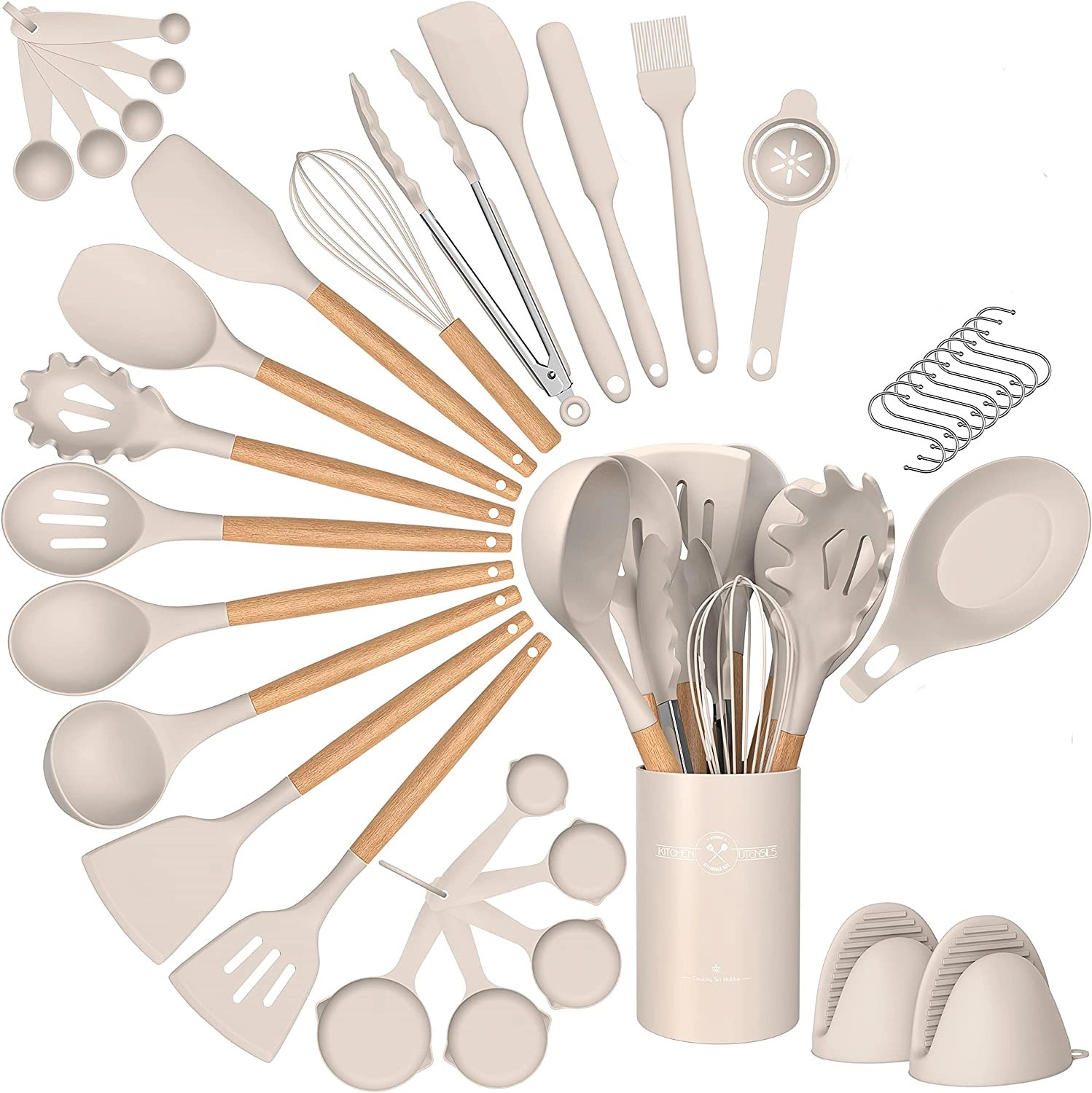 29 Pcs Silicone Cooking Utensils Kitchen Utensil Set - 446°F Heat Resistant,Turner Tongs,Spatula... | Walmart (US)