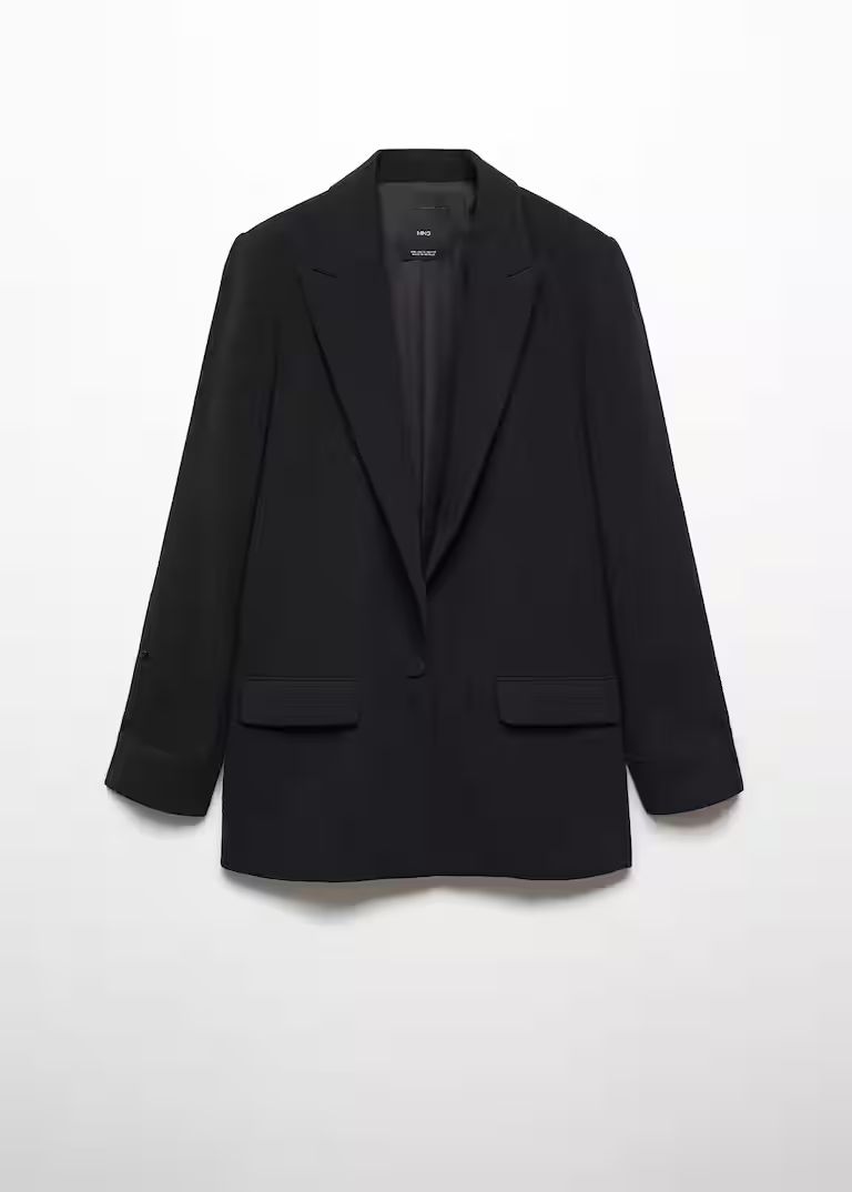 Tailored jacket with turn-down sleeves  -  Woman | Mango Canada | Mango Canada