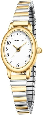 BOFAN Small Gold Watches for Women Easy Read Ladies Quartz Wrist Watch with Stainless Steel Expan... | Amazon (US)