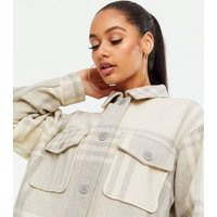 Light Grey Check Shacket New Look | New Look (UK)