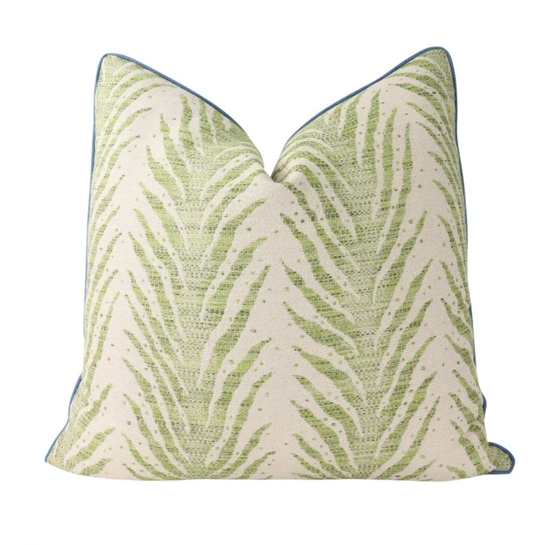 Pillow cover with CONTRAST WELT // Schumacher Creeping Fern Moss 75452 - on both sides  // Design... | Etsy (CAD)