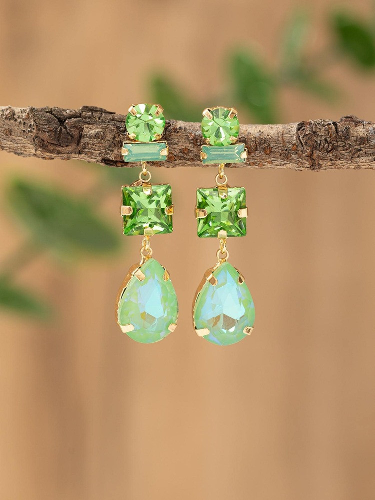 Rhinestone Decor Water Drop Earrings | SHEIN
