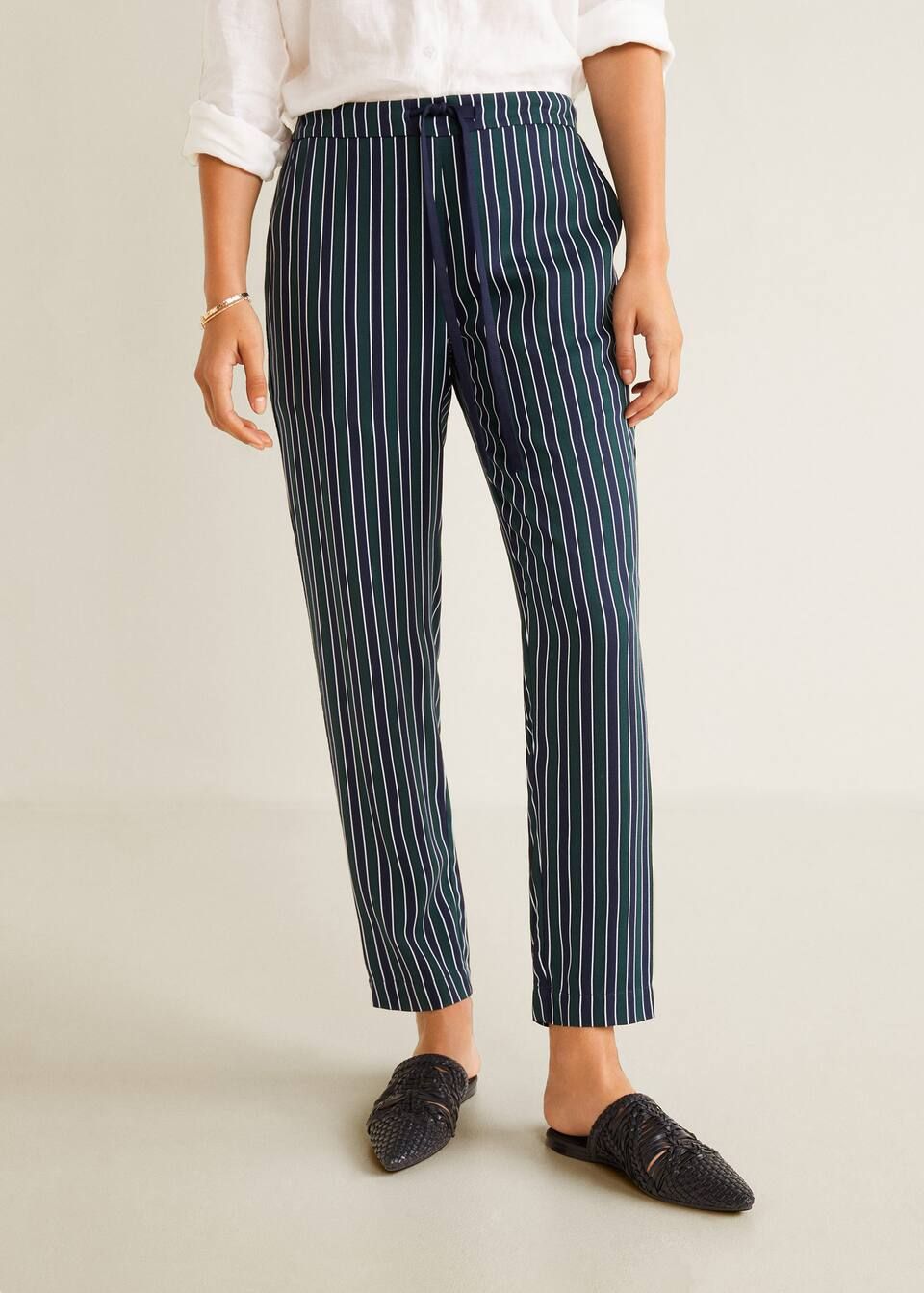 Drawstring flowy trousers - Women | MANGO (US)