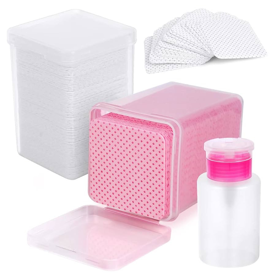 400 Pieces Nail Cotton Pads,1 Pull-Down Pump Dispenser Bottle,Super Absorbent Soft Non-Woven Eyel... | Amazon (US)