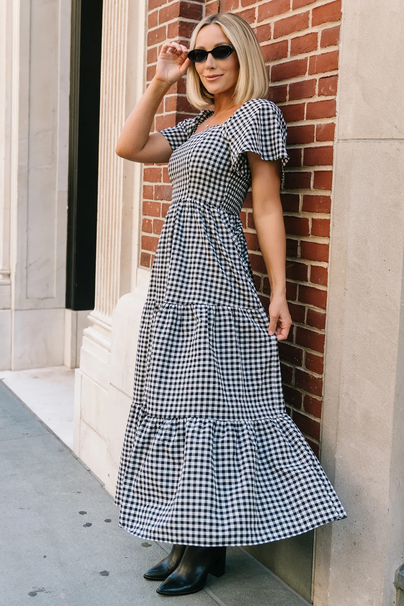 Paley Maxi Dress | Black + White Gingham | Baltic Born
