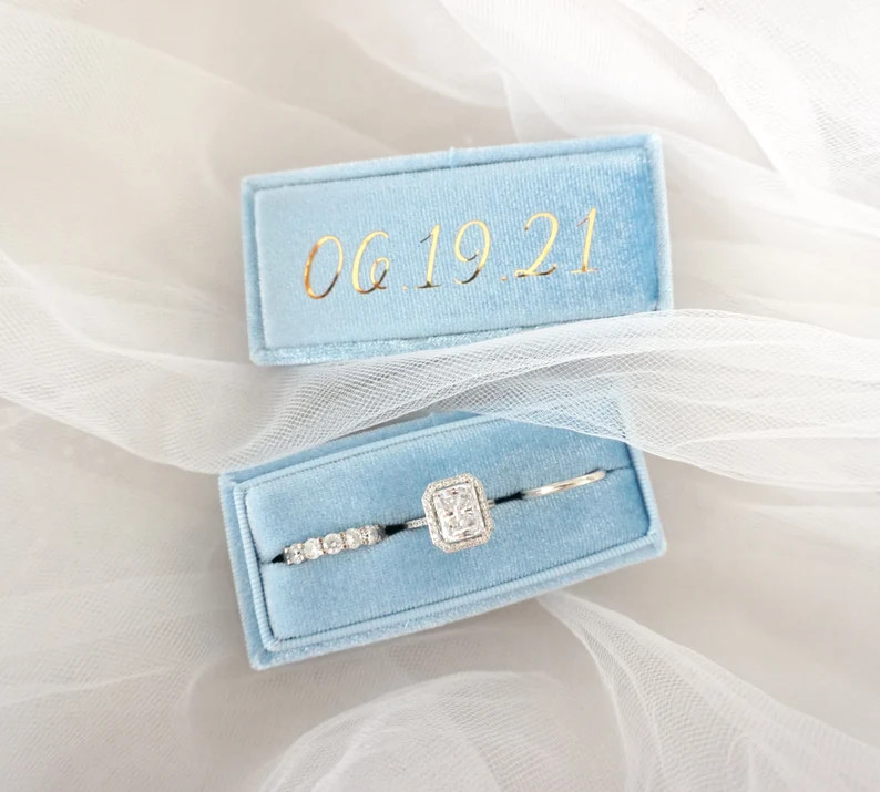 Velvet Ring Box 3-rings Holder Triple/double/single Slot - Etsy | Etsy (US)