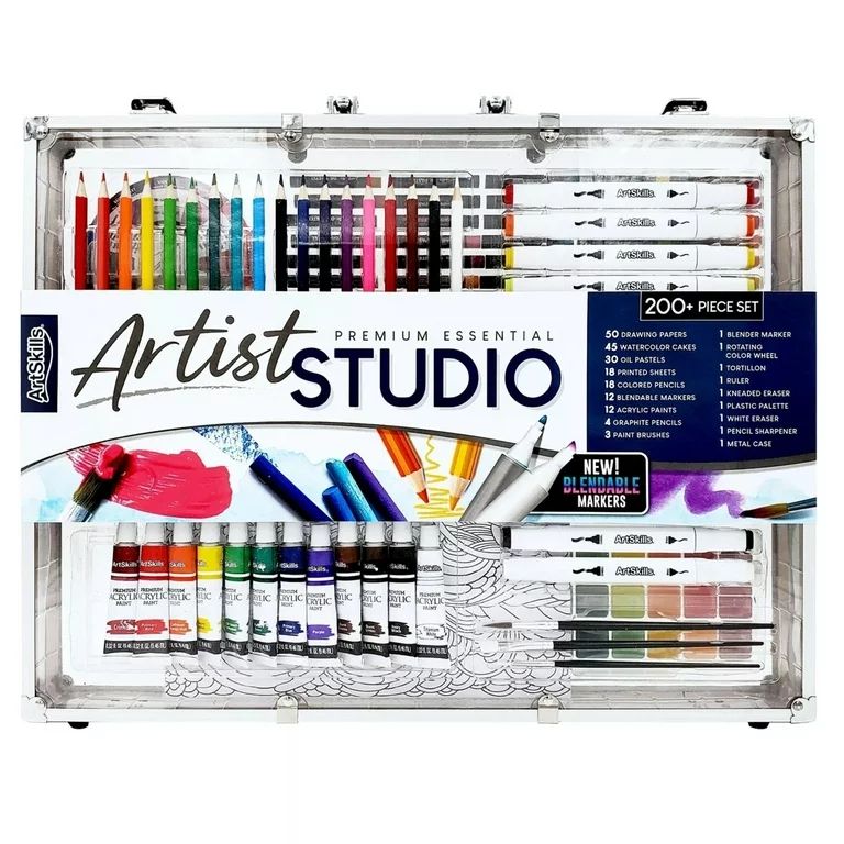 ArtSkills Essential Portable Premium Art Supply Kit for Beginner, 200 Pieces | Walmart (US)