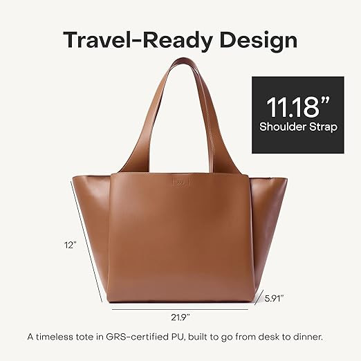 Juliette Soft Large Tote - Tote Bag for Women with Laptop Sleeve, Detachable Crossbody Strap, Pas... | Amazon (US)