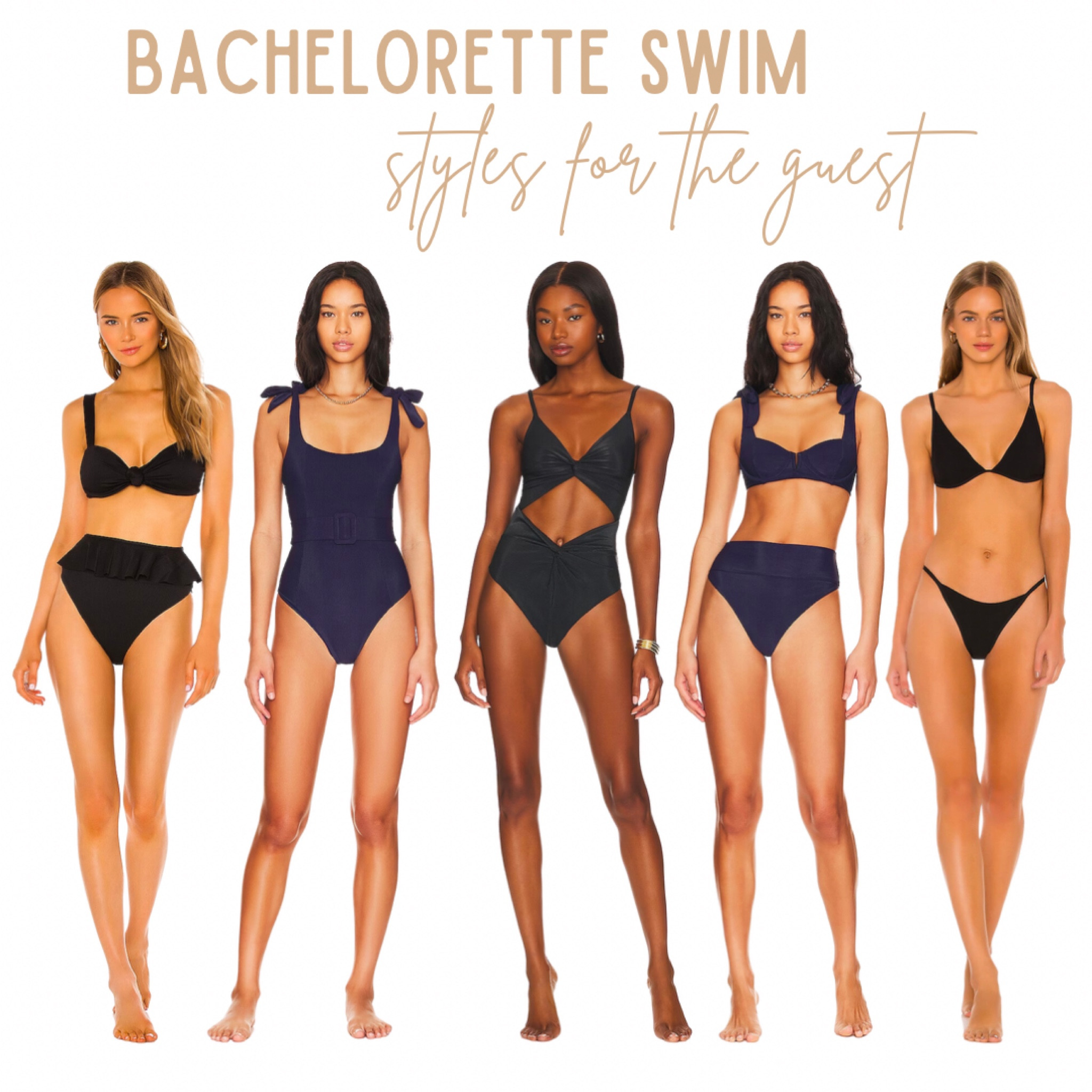 Black & navy swim styles for a bachelorette weekend or vacation 

swim style, revolve swim, beach riot swim, swim coverup, beach coverup, black swim, navy swim, one piece swim, bikini, affordable swim

#LTKtravel #LTKswim #LTKSeasonal