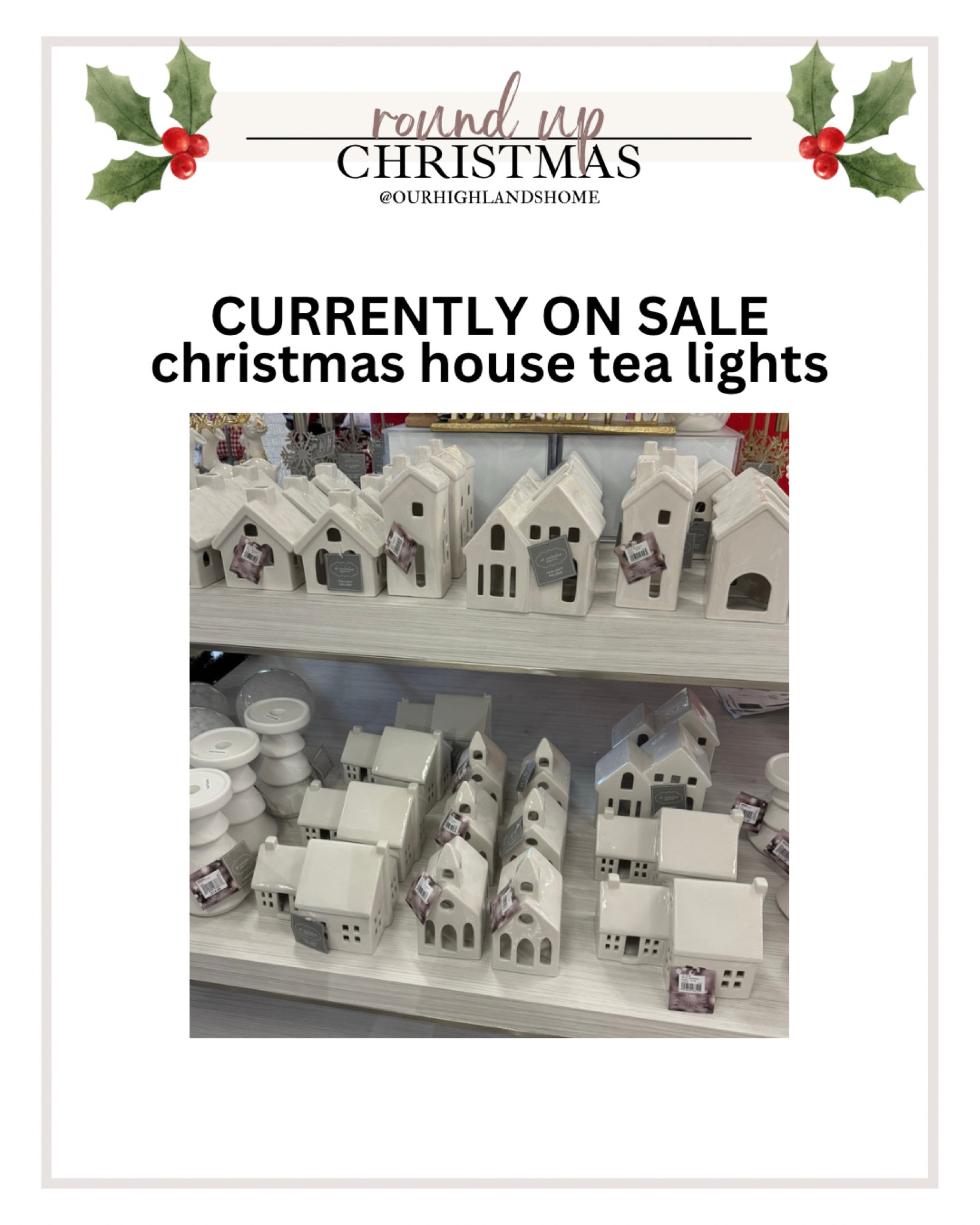 kohls ceramic christmas houses tea lights on sale 

#LTKSeasonal #LTKSaleAlert #LTKHoliday